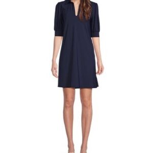 Jude Connally Midnight Blue Puff Sleeve Dress